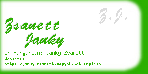 zsanett janky business card